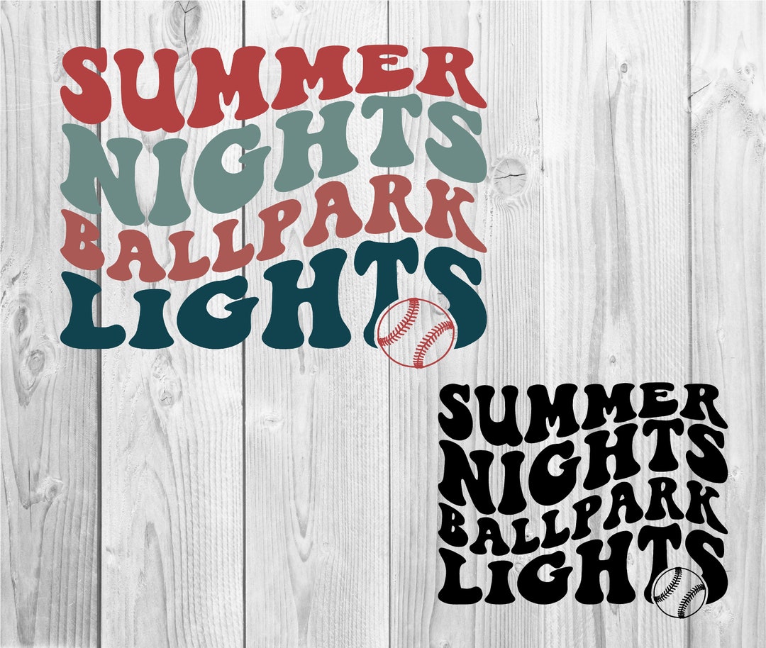 Summer Nights & Ballpark Lights Svg Baseball Svg Baseball - Etsy