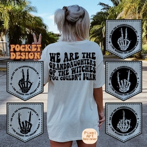 Wir sind die Enkelinnen der Hexen, die Sie nicht verbrennen konnten, Inspiration Zitate SVG, lustiges Zitat SVG, motivierendes Design, gewelltes gestapeltes Design