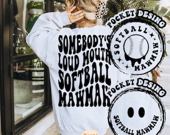 Mamaw de softbol bocazas de alguien png Svg, Svg de softbol, Svg de mamá de softbol, Svg de camiseta de softbol, Svg de amante del softbol, Svg apilado ondulado