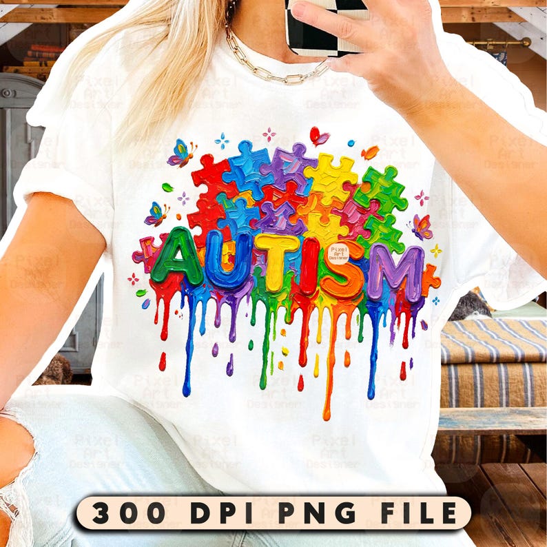 Autism PNG File, Colorful Puzzle Autism Awareness Shirt Design ...