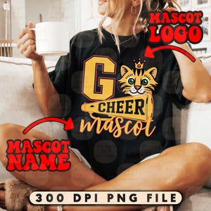 Cheer Mascot Personalized PNG, Personalized Cheer Png, Cheer Mom Png, Custom Cheer Mascot Png, Cheer Season Png, School Mascot Cheer Png
