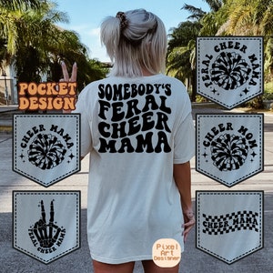 Engraçado Cheer Mama Svg, Cheer Gift Svg, Dança Svg, Beisebol Svg, Futebol Svg, Cheer Mom Svg, Cheer Svg, Camiseta de treinador de torcida, Wavy Stacked Svg