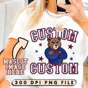 Vintage Custom School Mascot PNG, Game Day Png, School Pride Sublimation Clipart, Custom School Pride, Personalized Sports Team Pride Design