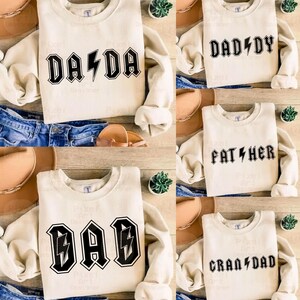 Rock Dad Bundle svg, Dad Lightning Bolt svg, Vatertag DIY Design Set für Dad, Daddy, Vater, Opa, Red Lightning Geschenk Shirt Cut Files