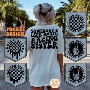 Somebody&#39;s Loud Mouth Racing Sister Png Svg, Racing Svg, Racing Mama Svg, Racing Fan Svg, Race Wife Svg, Race T-Shirt SVG, Wavy Stacked Svg