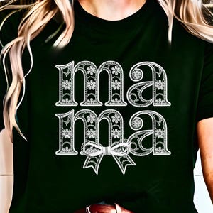 Lace Mama Coquette Png, Mama Png, Floral Mama Chinoiserie Png, Mama Varsity Png, Mothers Day Png, Gift for Mom, Lace Coquette Bow Png