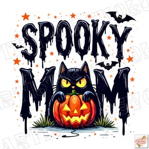 Spooky Mom Png, Halloween Mom png, Witchy Cat Spooky Season Png, Spooky Cat Png, Ambiance Spooky Png, Automne Png, Sublimation De Maman Halloween