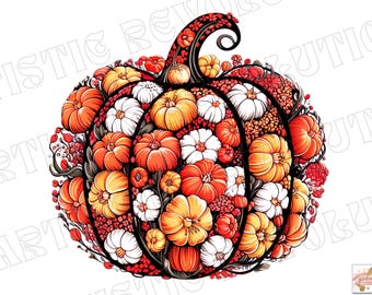 Floral Pumpkin Png, Boho Fall Pumpkin Shirt, Preppy Fall png, Retro Autumn Flowers Sublimation, Pumpkin Season Png, Boho Floral Fall png