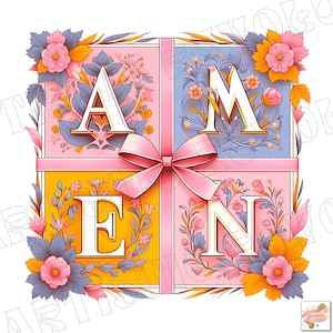 Amém coquete arco png, Amém varsity png, floral amém png, Jesus páscoa png, páscoa cristã png, floral primavera png, versículos bíblicos da páscoa png