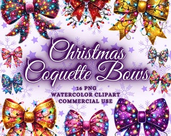Christmas Light Coquette Bow PNG Bundle, Christmas Lights Png, Christmas Coquette Bow Clipart Bundle, Christmas Coquette Sublimation Designs