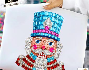 Rhinestone Glitter Christmas Nutcracker Png Preppy Christmas Png Jeweled Nutcracker Clipart Nutcracker Shirt Png Christmas Sublimation