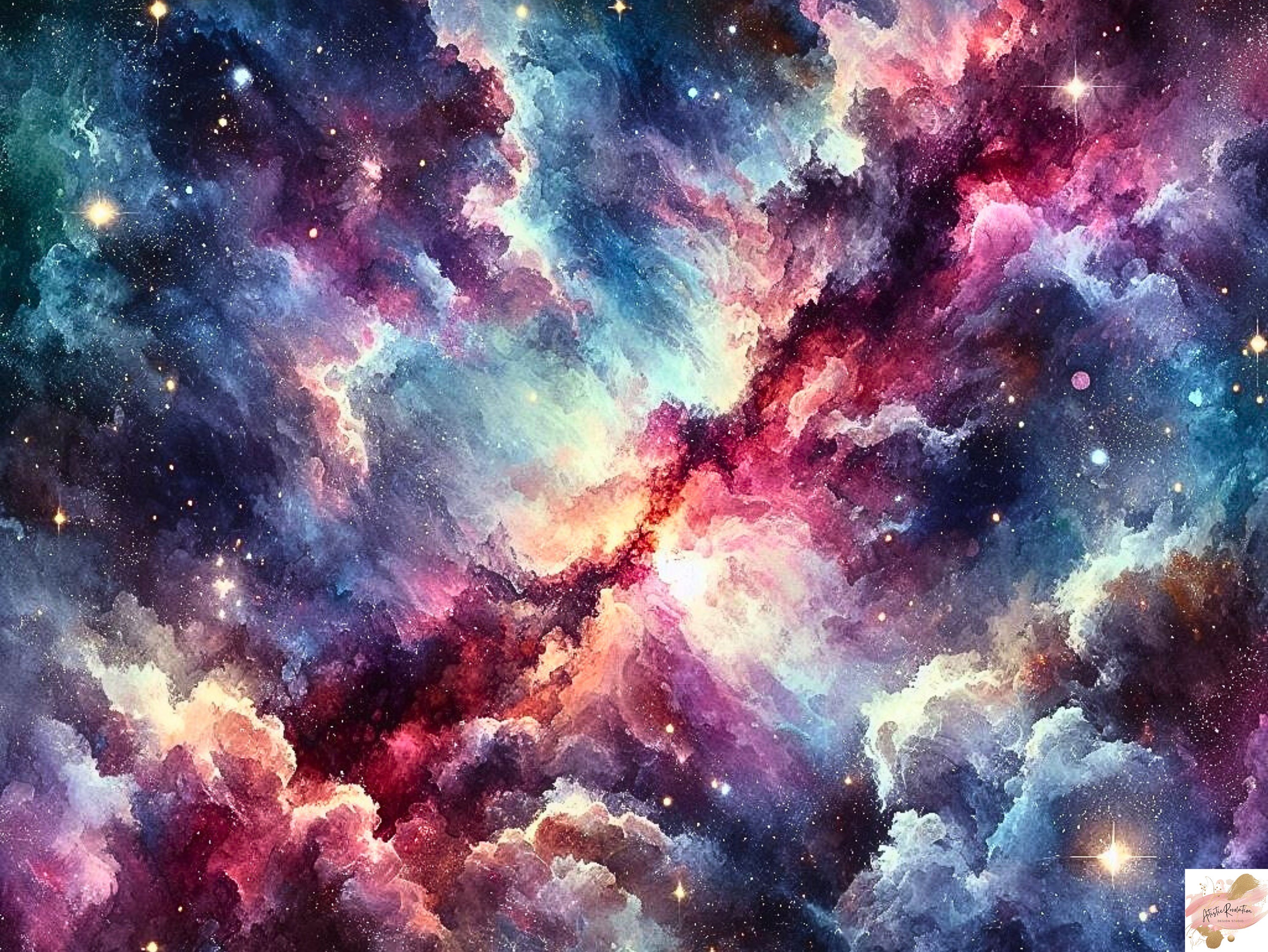 55 Galactic Nebula Digital Paper Pack, Starry Sky Space Backgrounds ...