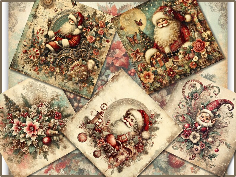 Classic Vintage Christmas Junk Journal Kit Printable Journal Pages ...