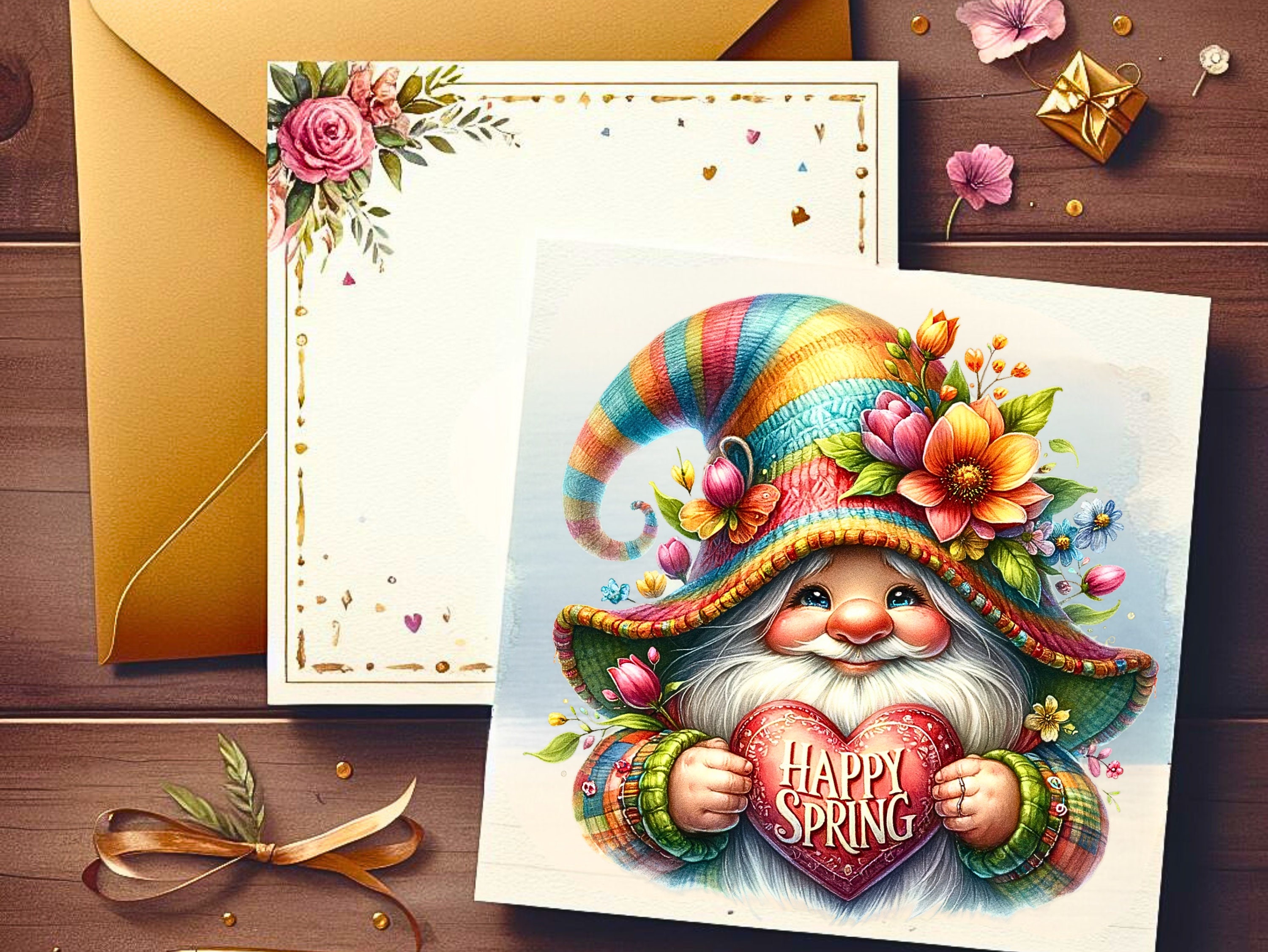 115 Watercolor Spring Garden Gnomes Clipart Bundle, Cute Gnomes Png ...