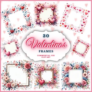 Valentinstag Aquarell Herz Rahmen Clipart Herz Blumenrahmen PNG Aquarell Rahmen PNG Liebe Clipart Herz Rahmen Clipart Valentinstag