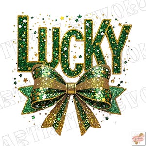 Lucky St.Patricks Day Coquette Png, St Patricks day png, Lucky png, St Patrick Bow Png, St Pattys day png, Girl st patricks day, Shamrock