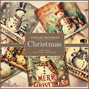 Vintage Christmas Ephemera Papers, Vintage Christmas Digital Paper Bundle, Vintage Christmas Junk Journal Papers Retro Christmas Backgrounds