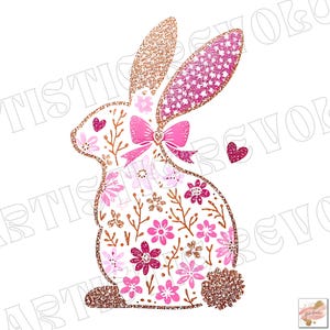 Rosa Ostern Chinoiserie Bunny Png Millennial Ostern png, Trendiges Rosa Toile Ostern, Preppy Rabbit Shirt Design Glitzer Osterhase png