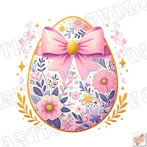 PNG Pasqua floreale, PNG Uovo di Pasqua rosa Coquette, PNG Pasqua retrò, PNG Coquette di Pasqua, PNG Pasqua glitterata, PNG Fiocco di Pasqua rosa a sublimazione