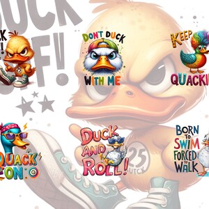43 Funny Quotes Duck Clipart Bundle, Cute Bird Png Bundle, Watercolor Birds Clipart Png, Funny Birds Sublimation Png, Funny Quotes Bundle image 5