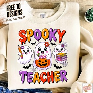 Teacher Halloween Png, Preppy Halloween Teacher Pencil Png, Trick or Teach Png, Halloween Png, Teacher Ghost Shirt Png, Halloween Shirt Png