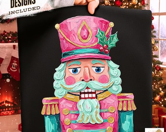 Handgemalte Pinselstrich Glitter Weihnachten Nussknacker Png Preppy Weihnachten Png Nussknacker Clipart Nussknacker Shirt Png Weihnachten Sublimation