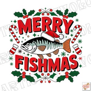Frohe Fischmasch Png, frohe Fischmaschiene svg, Weihnachtsfischen Png, Weihnachtspng, Fischen-Sublimationsdesign, Fischen-Svg, Weihnachtsfisch-Png-Svg