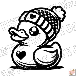 Cute Rubber Duck Svg & Png, Duck Clipart, Rubber Duck Vector Image, Funny Duck Silhouette, Bird Svg, Sublimation Design, Bird Cut File