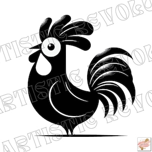 Svg de poulet fou drôle, clipart de coq, image vectorielle de poulet, silhouette drôle de poulet, poussin Svg, conception de sublimation, fichier de coupe d'oiseau