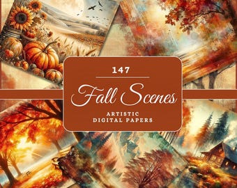 147 Cozy Fall Digital Paper Bundle, Autumn Digital Papers, Cozy Fall Backgrounds, Fall Wallpapers, Cozy Fall Junk Journal Papers, Forest JPG