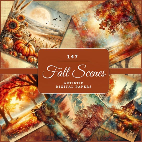 147 Cozy Fall Digital Paper Bundle, Autumn Digital Papers, Cozy Fall Backgrounds, Fall Wallpapers, Cozy Fall Junk Journal Papers, Forest JPG