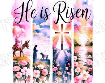 Brush Stroke Jesus Png, He Is Risen Png, Brushstroke Easter PNG, Easter Shirt Png, Easter Sublimation Design, Religious Png Tshirt Design