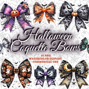 Halloween Coquette Bow Png Bundle, Halloween Coquette Png, Halloween Bow PNG, Halloween Clipart Bundle, Spooky vibes Png Halloween Shirt Png image 1