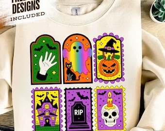 Neon Halloween Png, Retro Spooky Season Png, Boo Ghost Shirt Png Design, Pumpkin Halloween Png, Preppy Halloween Png, Retro Halloween Ghosts