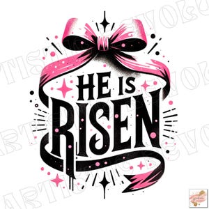 Coqueta Él ha resucitado PNG, Pascua retro PNG, Mateo 28:6, Pascua cristiana PNG, Pascua Jesús PNG, Versículo bíblico PNG, Diseño de pincelada de Pascua
