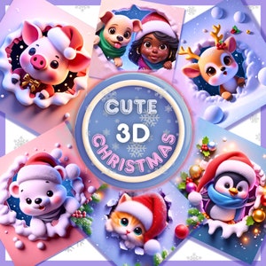 3D Kerstdoorbraak PNG JPG 3D Kerst Digitale Papieren 3D Kerstbehang 3D Kerst PNG 3D Kerstmok 3D Kerstkaart
