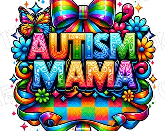 Autism Mama PNG, Autism Mom Png, Autism Awareness Coquette Png, In April We Wear Blue Png, Checkered Autism Bow PNG, Special Education Png,