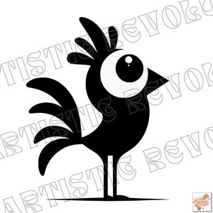 Svg de poulet fou drôle, clipart de coq, image vectorielle de poulet, silhouette drôle de poulet, poussin Svg, conception de sublimation, fichier de coupe d'oiseau