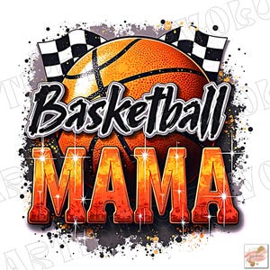 Basketbal png, Basketball Mama png, Basketball Game Day png, Basketball Mama png-sublimatie, retro basketbal glitter png-shirtontwerp