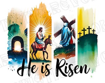 Brush Stroke Jesus Png, He Is Risen Png, Religious Easter PNG, Easter Shirt Png, Easter Sublimation Design, Christian Jesus Png Dtf Dtg