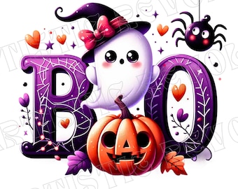 Halloween Boo Png, Cute Ghost png, Halloween Pumpkin png Halloween Shirt png, Retro Halloween png, Fall png, Spooky Sublimation designs