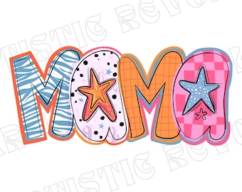 Mama png, Colorful, Checkered, Zebra Print, Dalmatian Dots, Hand Lettered, Mothers Day, Digital File, Sublimation, DTF, Sublimation Clipart