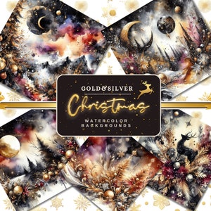 Papiery do dziennika Christmas Junk Papers Cyfrowe papiery świąteczne Zestawy papierów do scrapbookingu cyfrowego w stylu bożonarodzeniowym Akwarelowe tła świąteczne Cyfrowe papiery świąteczne