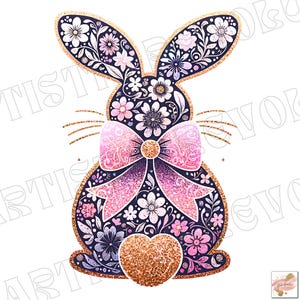 Rosa Ostern Chinoiserie Bunny Png Millennial Ostern png, Trendiges Rosa Toile Ostern, Preppy Rabbit Shirt Design Glitzer Osterhase png