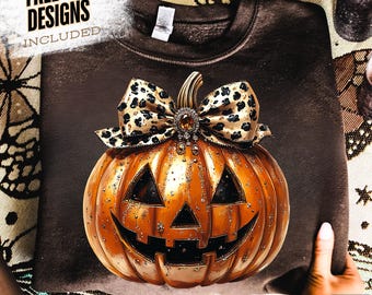 Gold Leopard Coquette Bow Pumpkin Png, Sparkly Pumpkin Png, Fall Shirt Design, Fall Sublimation Pumpkin Patch Png Thanksgiving Png Fall Png