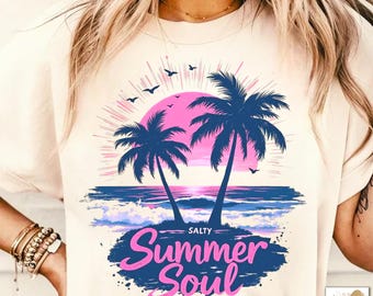 Retro salzige Seele Png, Sommervibes Png, Sommer Strand Png Shirt, salzige Sommer Shirt Design Retro Shirt Design, salzige Sommer Meersalz Sand Png