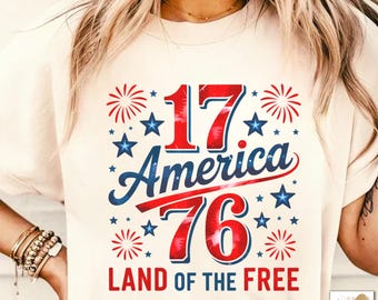 Patriotic Png, 4th of July PNG, 1776 America Land of the Free Sublimation Design, USA Vintage Download, Independence Day Shirt Graphic