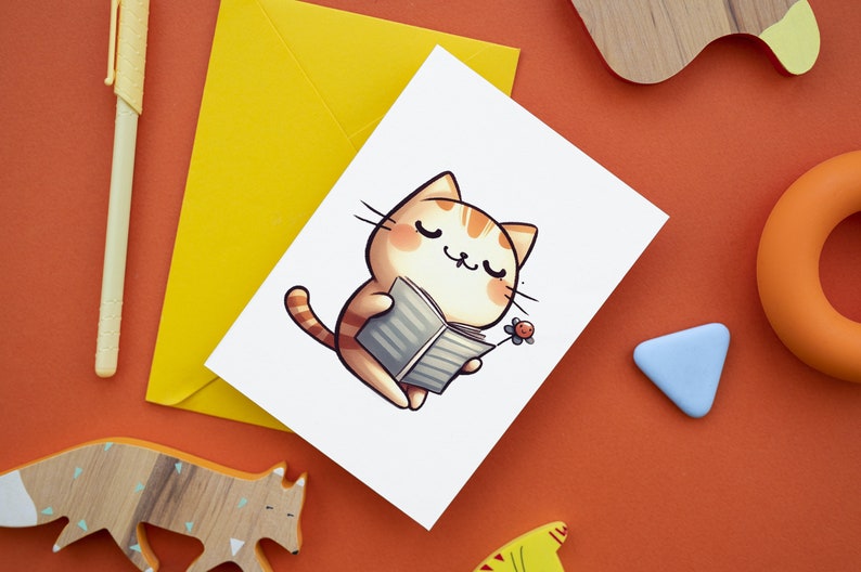 Pacote com 41 imagens de gatos fofos e engraçados, incluindo PNGs de gatos engraçados, estampas de gatos engraçados, designs para sublimação de gatos fofos e imagens de gatos pretos engraçados em aquarela. imagem 10
