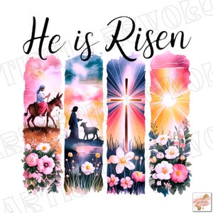 Pincelada Jesus Png, Ele Ressuscitou Png, Pincelada Páscoa PNG, Camisa Páscoa Png, Design de Sublimação Páscoa, Design de Camiseta Religiosa Png