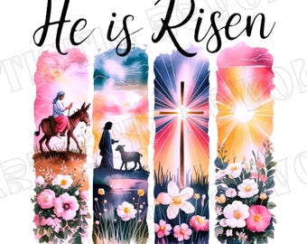 Brush Stroke Jesus Png, He Is Risen Png, Brushstroke Easter PNG, Easter Shirt Png, Easter Sublimation Design, Religious Png Tshirt Design